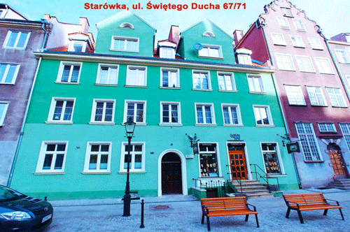 Apartamenty Gdask wynajem Kwatery Gdask wynajem Noclegi Gdask Luksusowy Apartament do wynajcia w Gdasku przy Kaplicy Krlewskiej. Widok na budynek apartamenty. Adres apartamentu 80-834 Gdask ulica witego Ducha 67-71